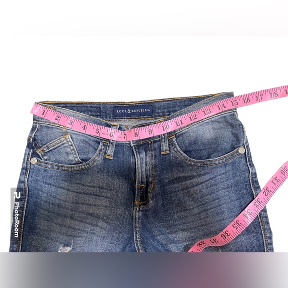 Rock & Republic Berlin Blue Distressed Ripped Jeans Women’s Size 6 - Picture 13 of 14
